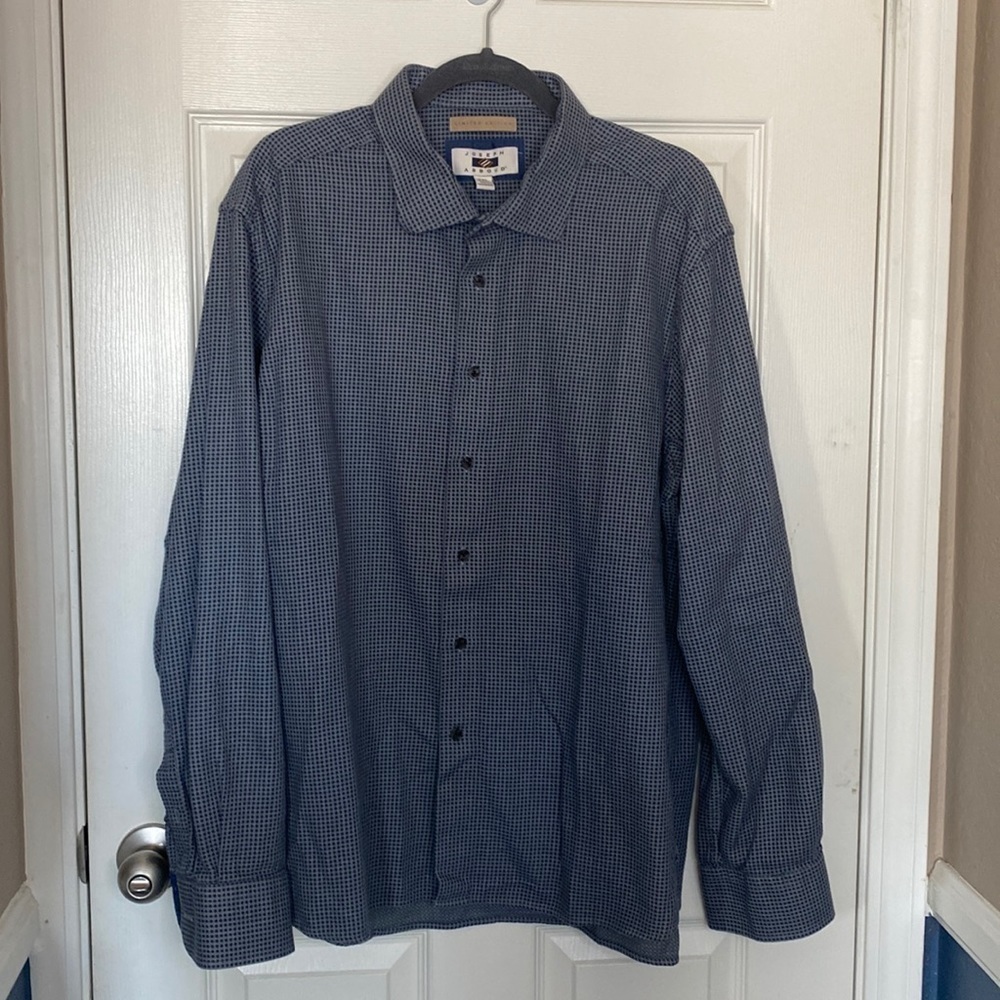 Big & Tall Joseph Abboud Casual Navy Printed Button Down Shirt 3X